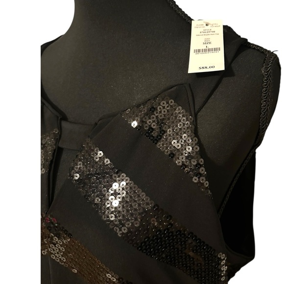 NWT White House Black Market Black Chevron Sequin Tank Size L - Picture 2 of 6